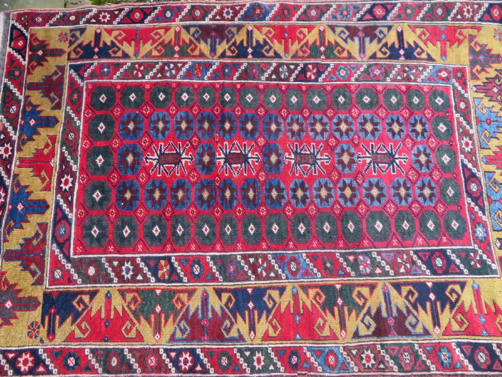 Antique Turkish Antalya ( Dosemealti) Village Rug. With A Scarce Pea Green Border.190cm X 128cm. View IV