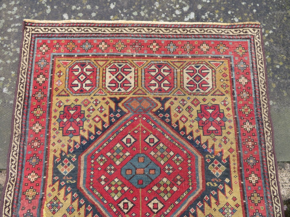 Antique Caucasian Shirvan Narrow Runner. 240cm x 72cm.  View III