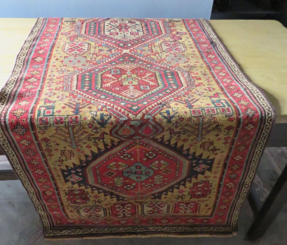 Antique Caucasian Shirvan Narrow Runner. 240cm x 72cm.  View XIX