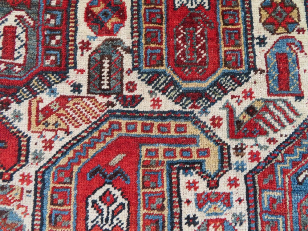 ANTIQUE KHAMSEH TRIBAL RUG. BAHARLU/AINALU ARAB NOMADS. SOUTH WEST PERSIA. 274CM X 184CM. View VII