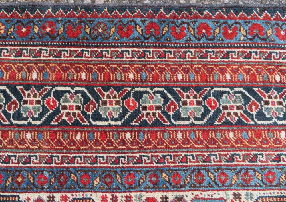 ANTIQUE KHAMSEH TRIBAL RUG. BAHARLU/AINALU ARAB NOMADS. SOUTH WEST PERSIA. 274CM X 184CM. View XV