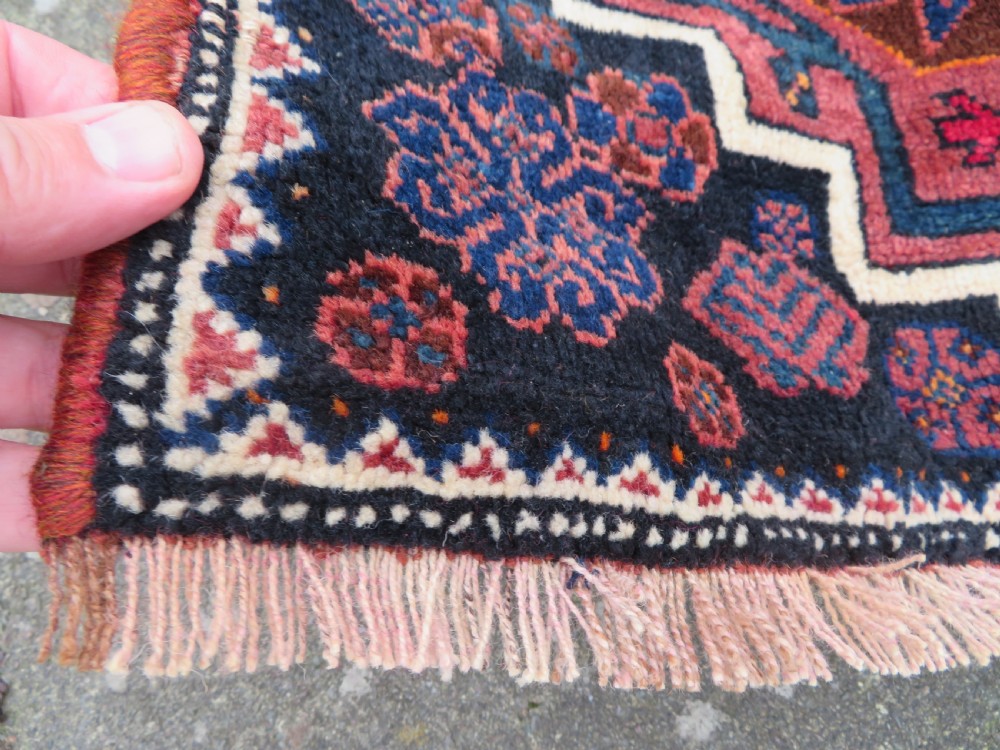 ANTIQUE LURI SADDLE BAG FACE RUG. LURI TRIBES OF LURISTAN. WEST PERSIA. View III