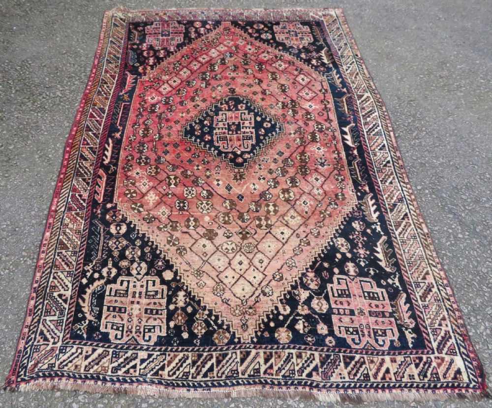 OLD SHIRAZ QASHQAI SMALL CARPET LARGE RUG. 250CM X 168CM.