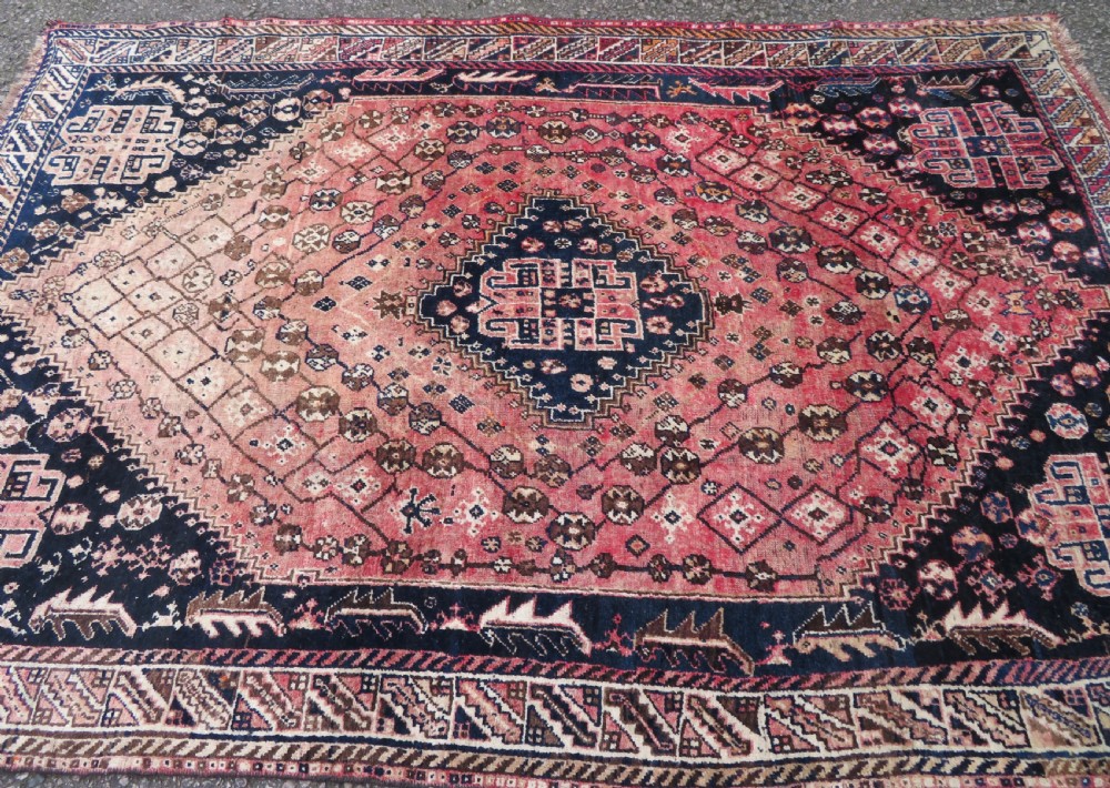 OLD SHIRAZ QASHQAI SMALL CARPET LARGE RUG. 250CM X 168CM. View XI
