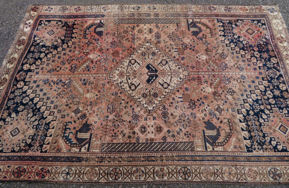 OLD SHIRAZ QASHQAI SMALL CARPET LARGE RUG. 254CM X 173CM. View X