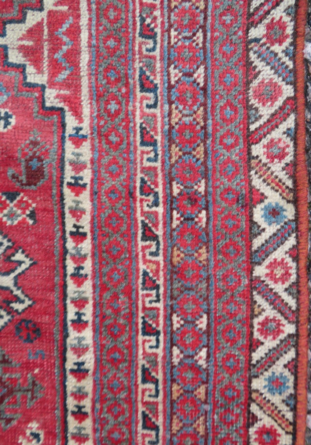 ANTIQUE KHAMSEH LONG NARROW RUNNER. PEACOCKS & PECKING CHICKENS. 457CM X 82CM. View XIII