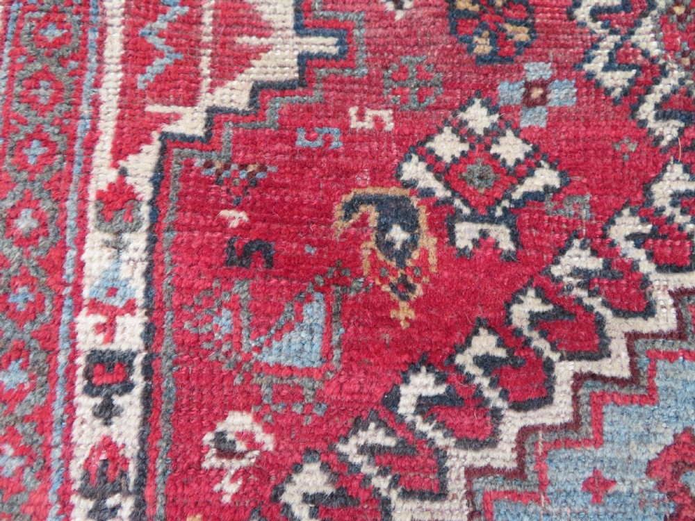ANTIQUE KHAMSEH LONG NARROW RUNNER. PEACOCKS & PECKING CHICKENS. 457CM X 82CM. View XIV