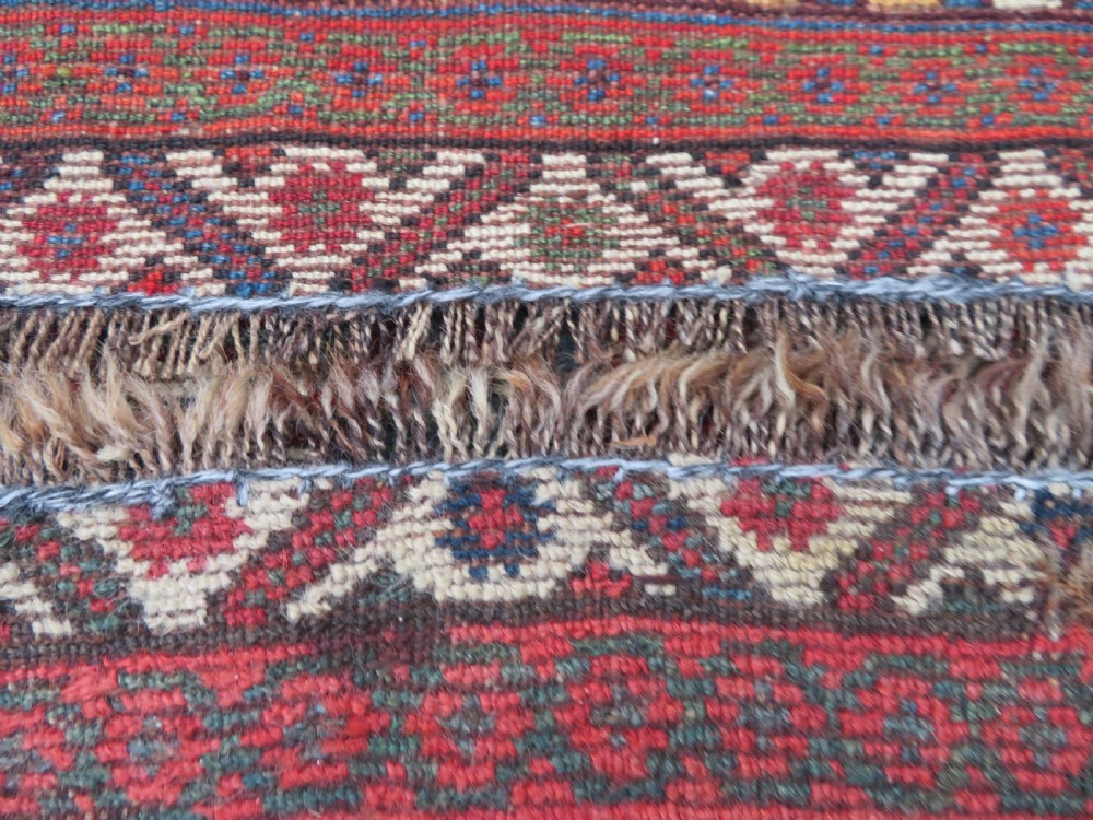 ANTIQUE KHAMSEH LONG NARROW RUNNER. PEACOCKS & PECKING CHICKENS. 457CM X 82CM. View XIX