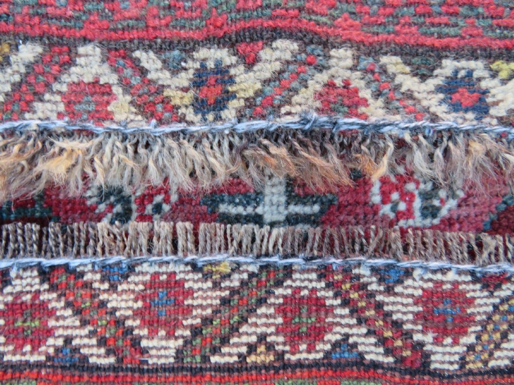 Antique Khamseh Long Narrow Runner. Peacocks & Pecking Chickens. 457cm X 84cm. View XVII