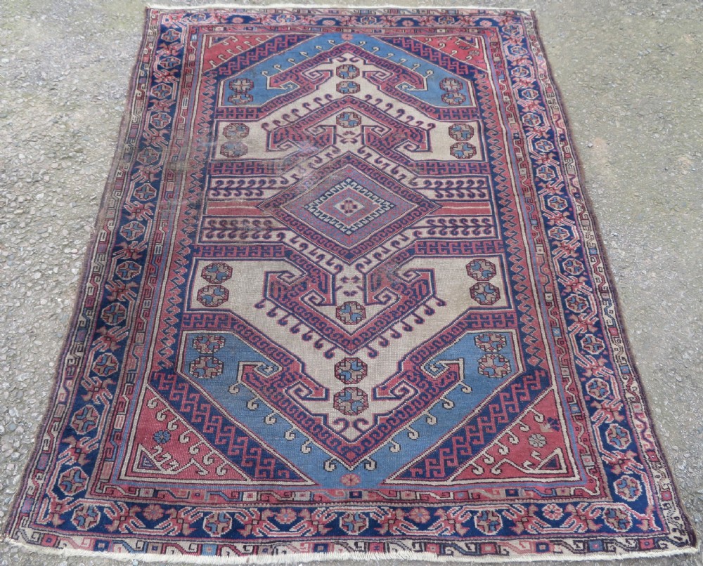 Antique Country House Turkish Caucasian Rug. 198cm X 153cm.