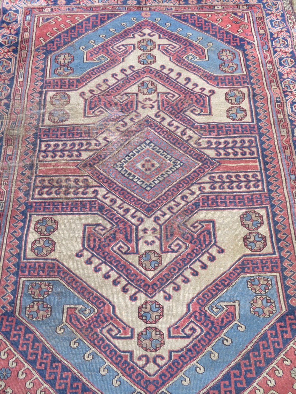 Antique Country House Turkish Caucasian Rug. 198cm X 153cm. View II
