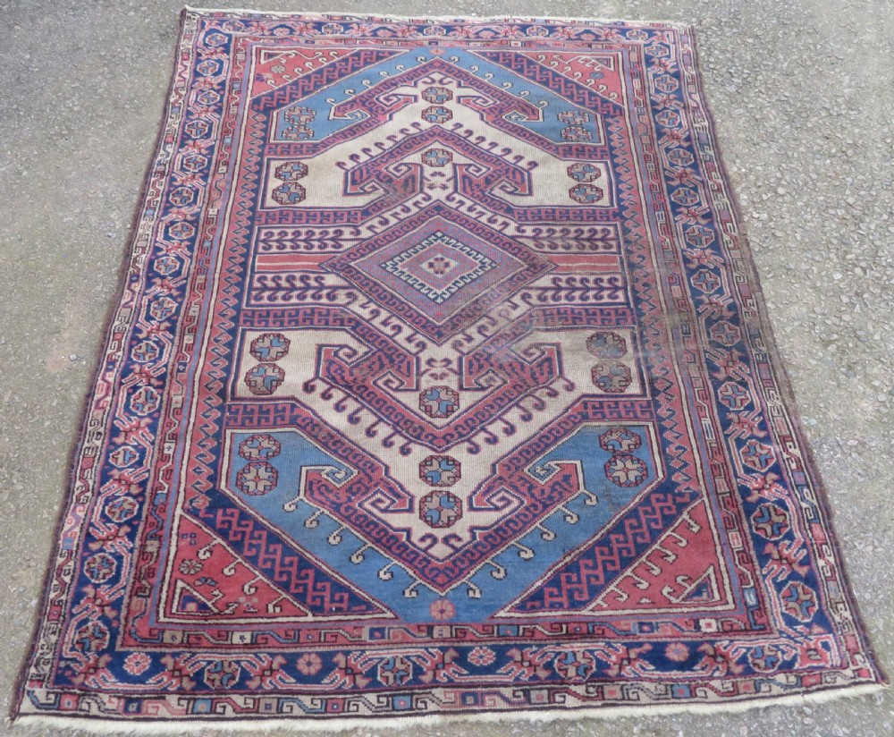 Antique Country House Turkish Caucasian Rug. 198cm X 153cm. View III