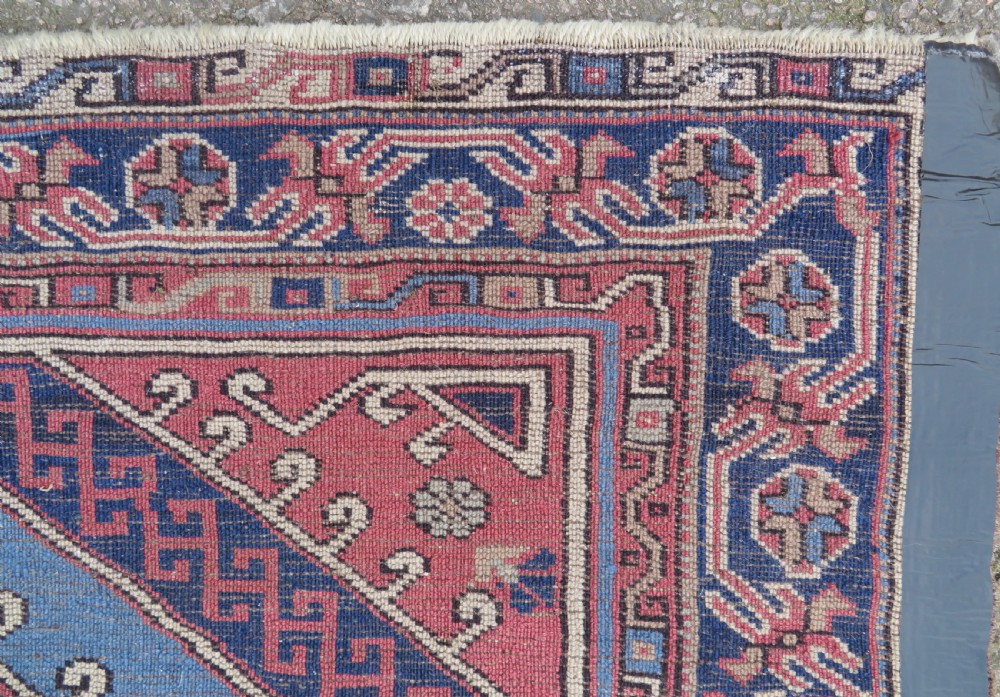 Antique Country House Turkish Caucasian Rug. 198cm X 153cm. View XI