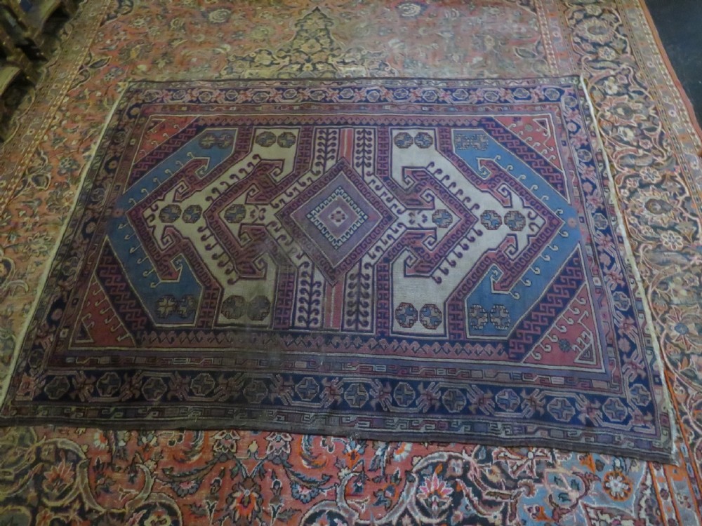 Antique Country House Turkish Caucasian Rug. 198cm X 153cm. View XV
