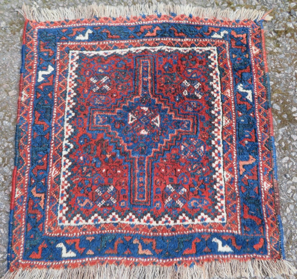 Large Antique khamseh Qashqai luri Bag Face Rug. 
