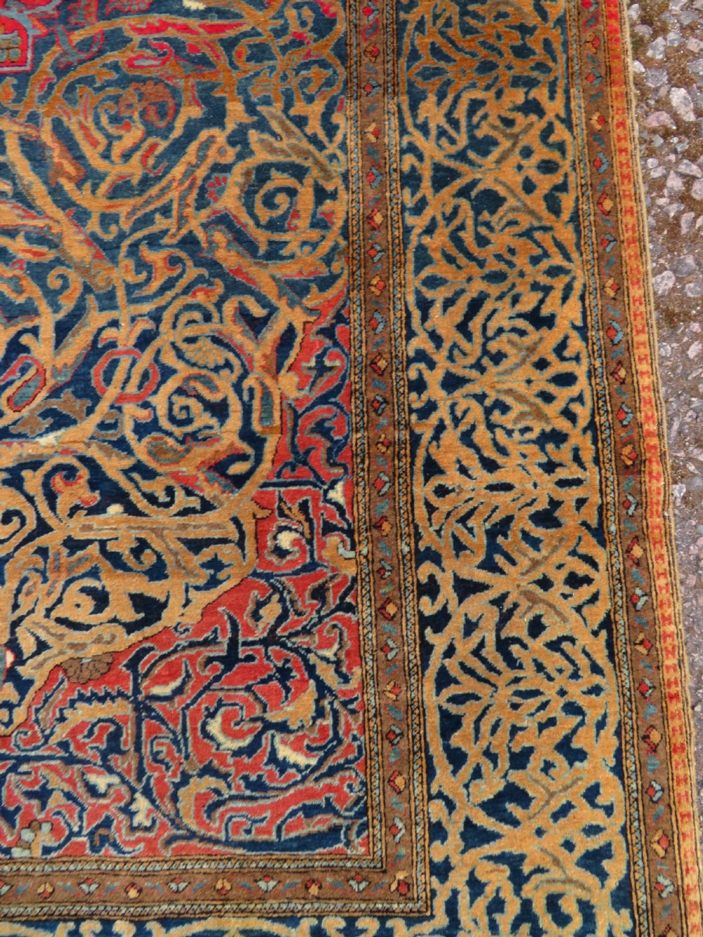 Antique Mohtasham Kashan Rug.Rare Abstract pattern. 198cm x 123cm. View IV