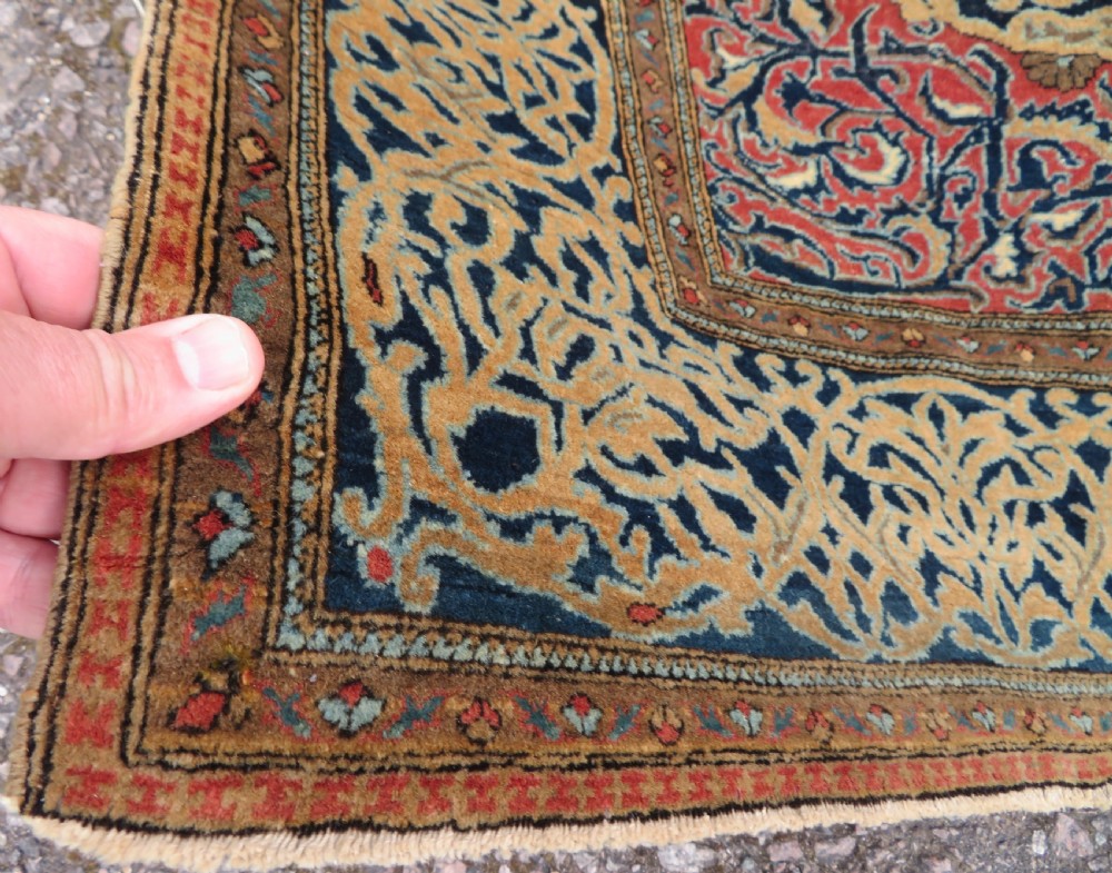 Antique Mohtasham Kashan Rug.Rare Abstract pattern. 198cm x 123cm. View VIII