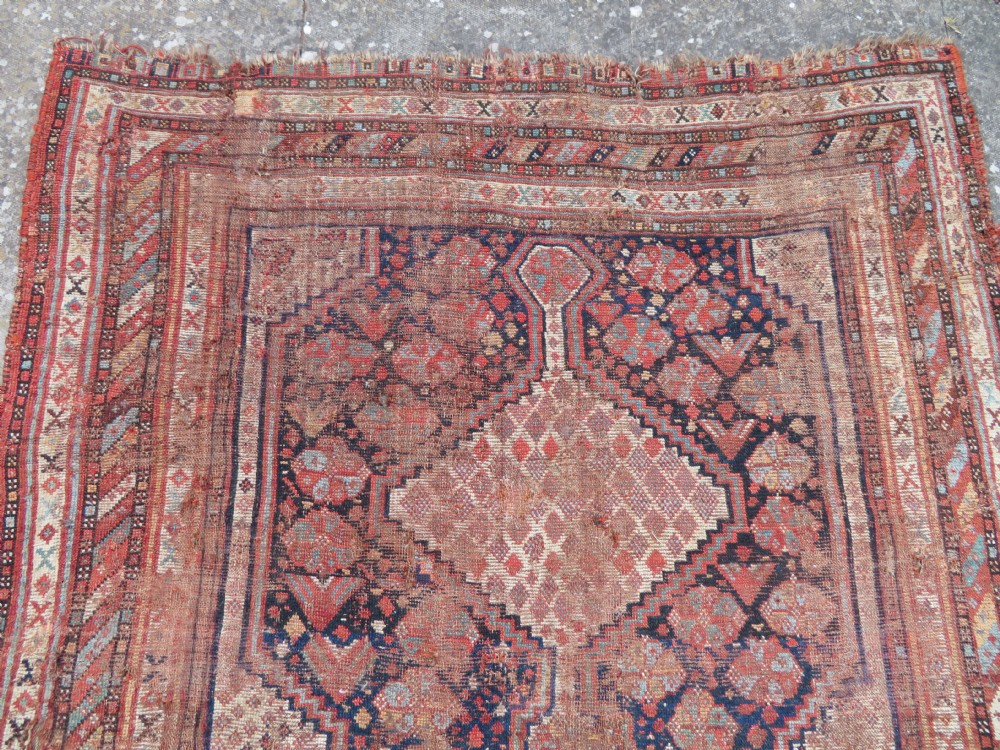 DISTRESSED ANTIQUE KHAMSEH KELLEH LARGE RUG. 360CM X 170CM. View III