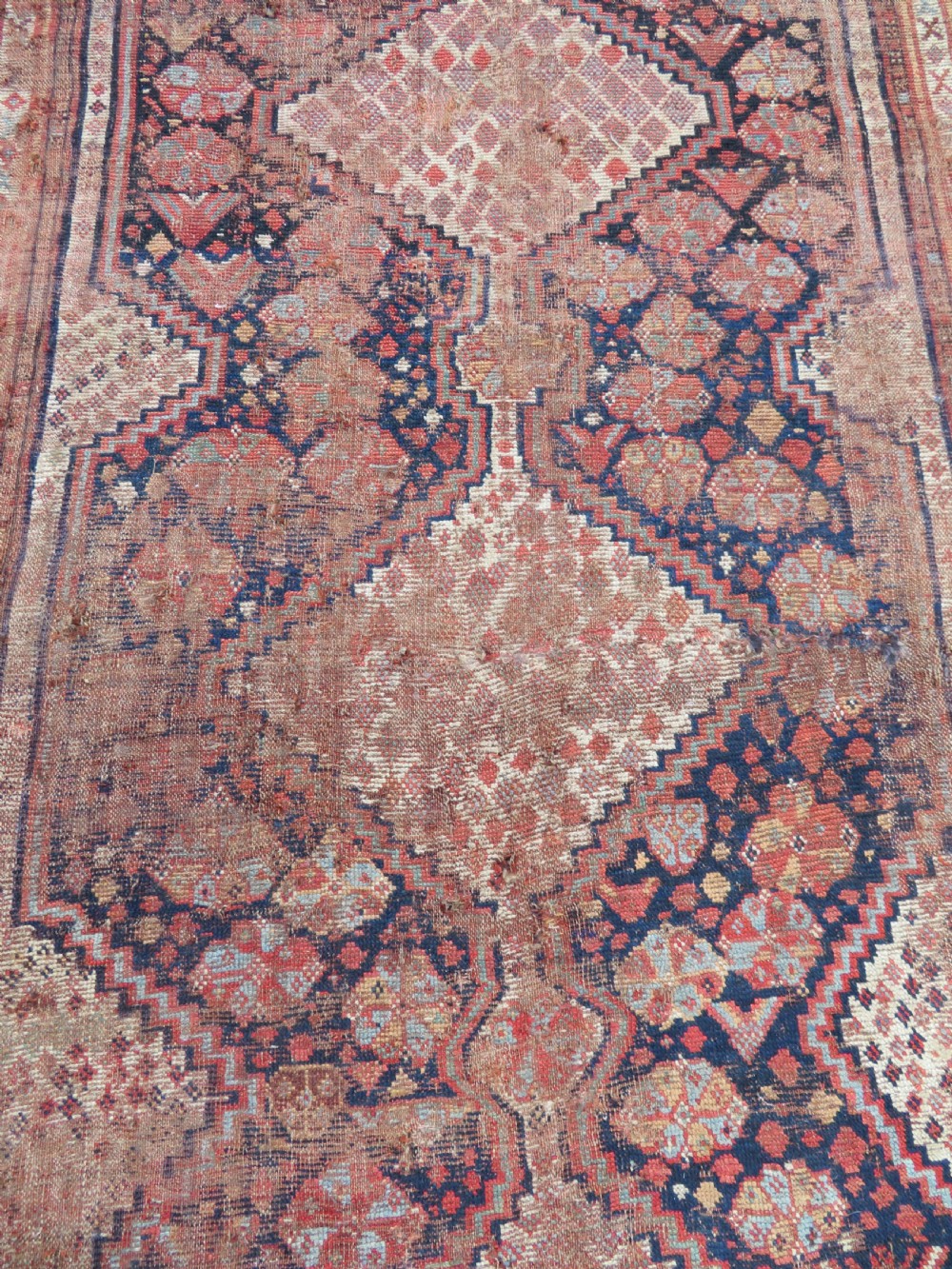DISTRESSED ANTIQUE KHAMSEH KELLEH LARGE RUG. 360CM X 170CM. View IV