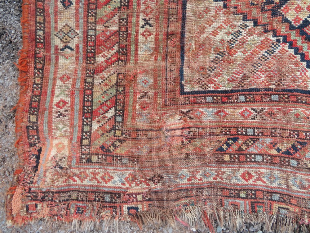 DISTRESSED ANTIQUE KHAMSEH KELLEH LARGE RUG. 360CM X 170CM. View VI