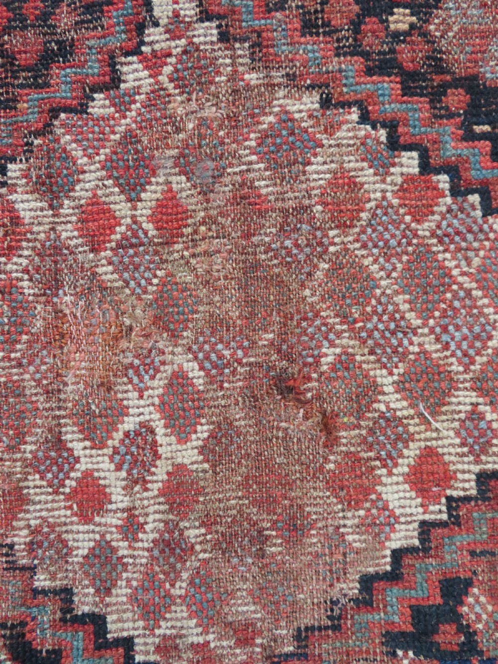 DISTRESSED ANTIQUE KHAMSEH KELLEH LARGE RUG. 360CM X 170CM. View VIII