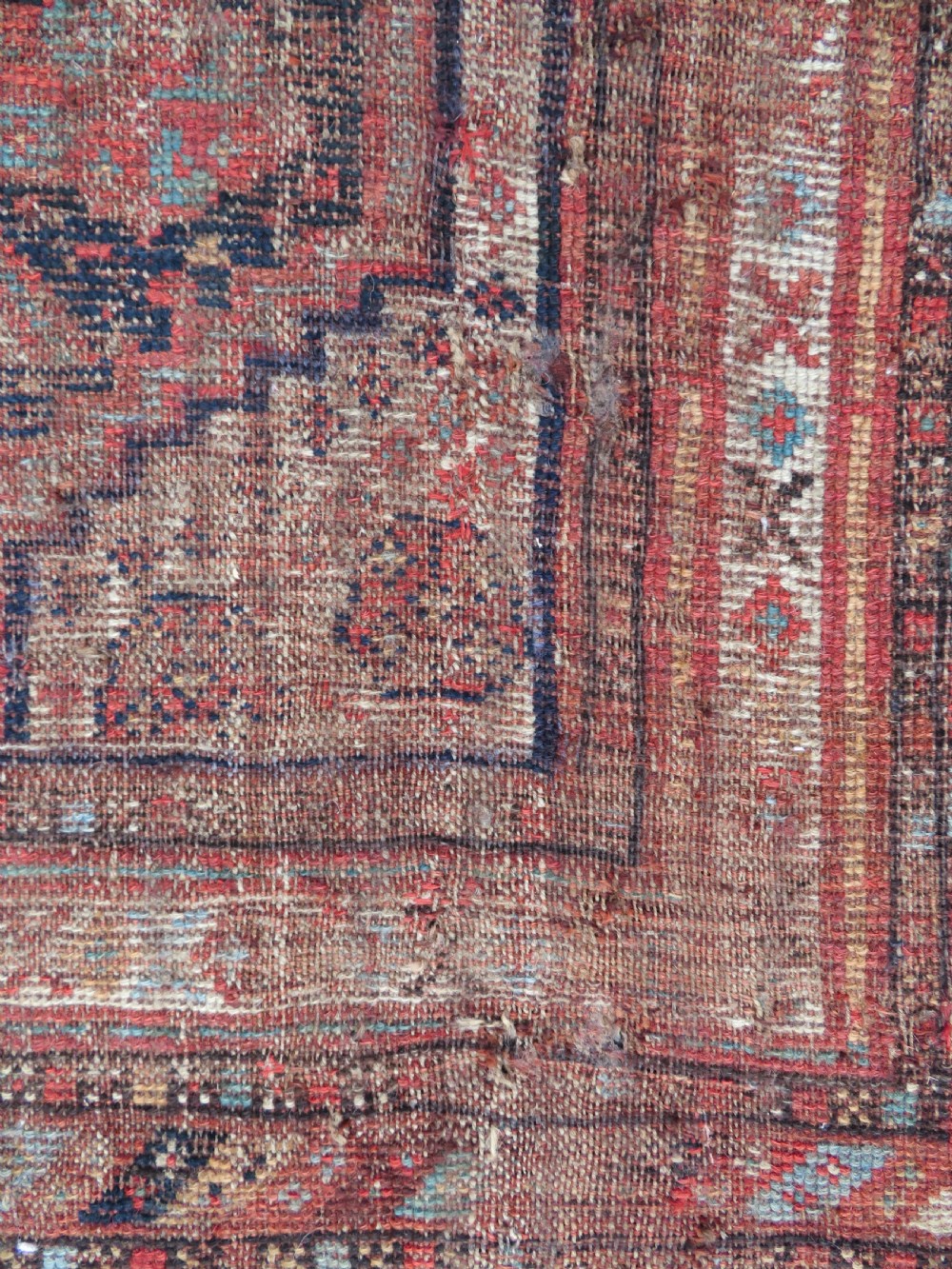 DISTRESSED ANTIQUE KHAMSEH KELLEH LARGE RUG. 360CM X 170CM. View IX