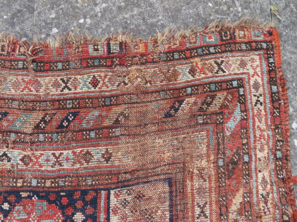 DISTRESSED ANTIQUE KHAMSEH KELLEH LARGE RUG. 360CM X 170CM. View X