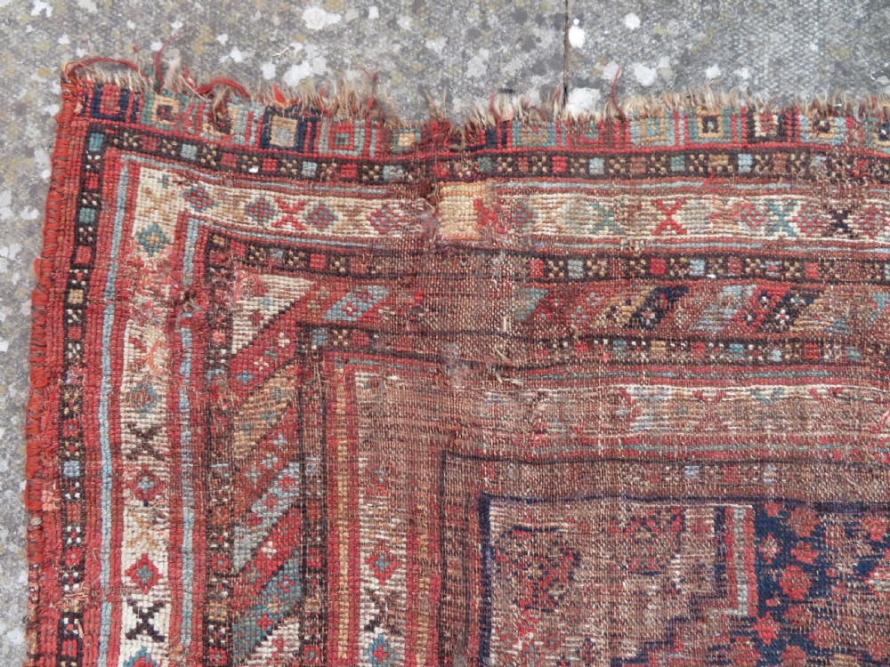 DISTRESSED ANTIQUE KHAMSEH KELLEH LARGE RUG. 360CM X 170CM. View XI
