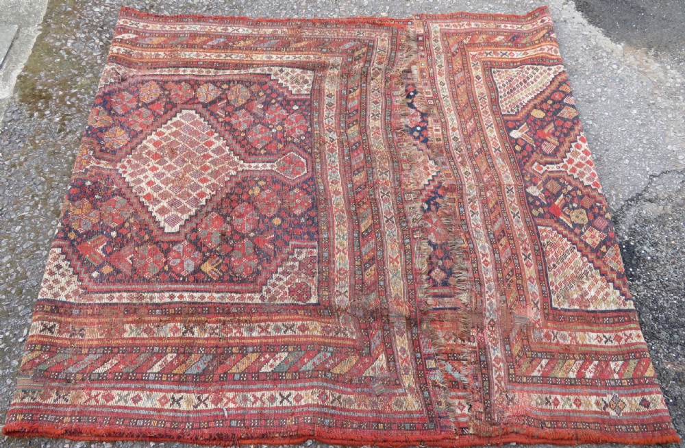 DISTRESSED ANTIQUE KHAMSEH KELLEH LARGE RUG. 360CM X 170CM. View XVIII