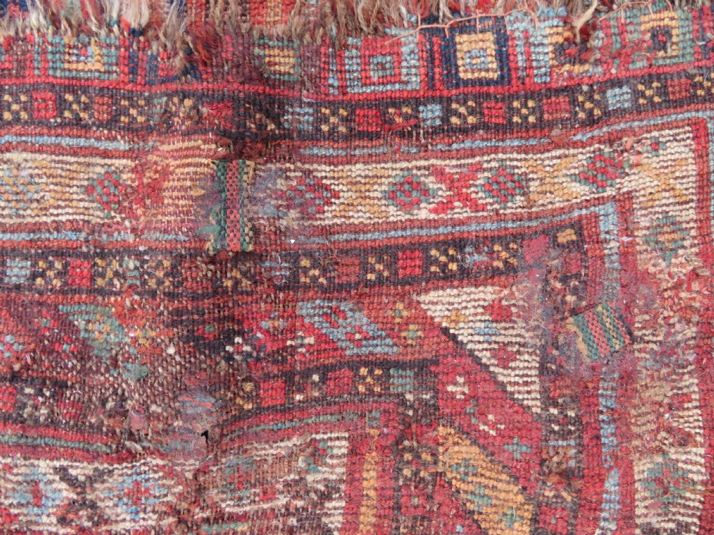 DISTRESSED ANTIQUE KHAMSEH KELLEH LARGE RUG. 360CM X 170CM. View XX