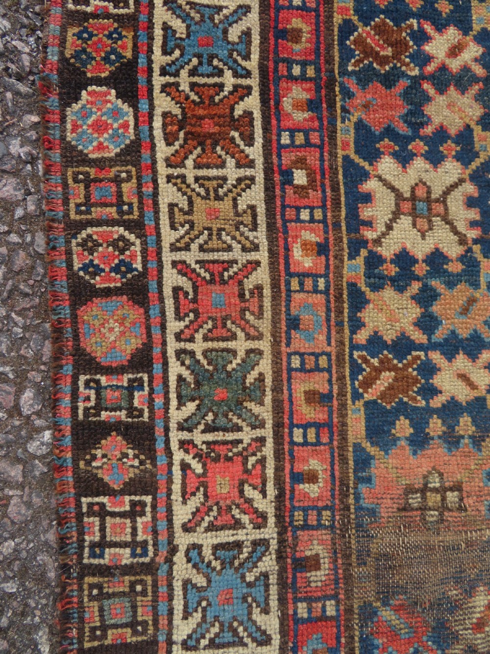 ANTIQUE CAUCASIAN SHIRVAN RUNNER LONG RUG. 430CM X 112CM. View X
