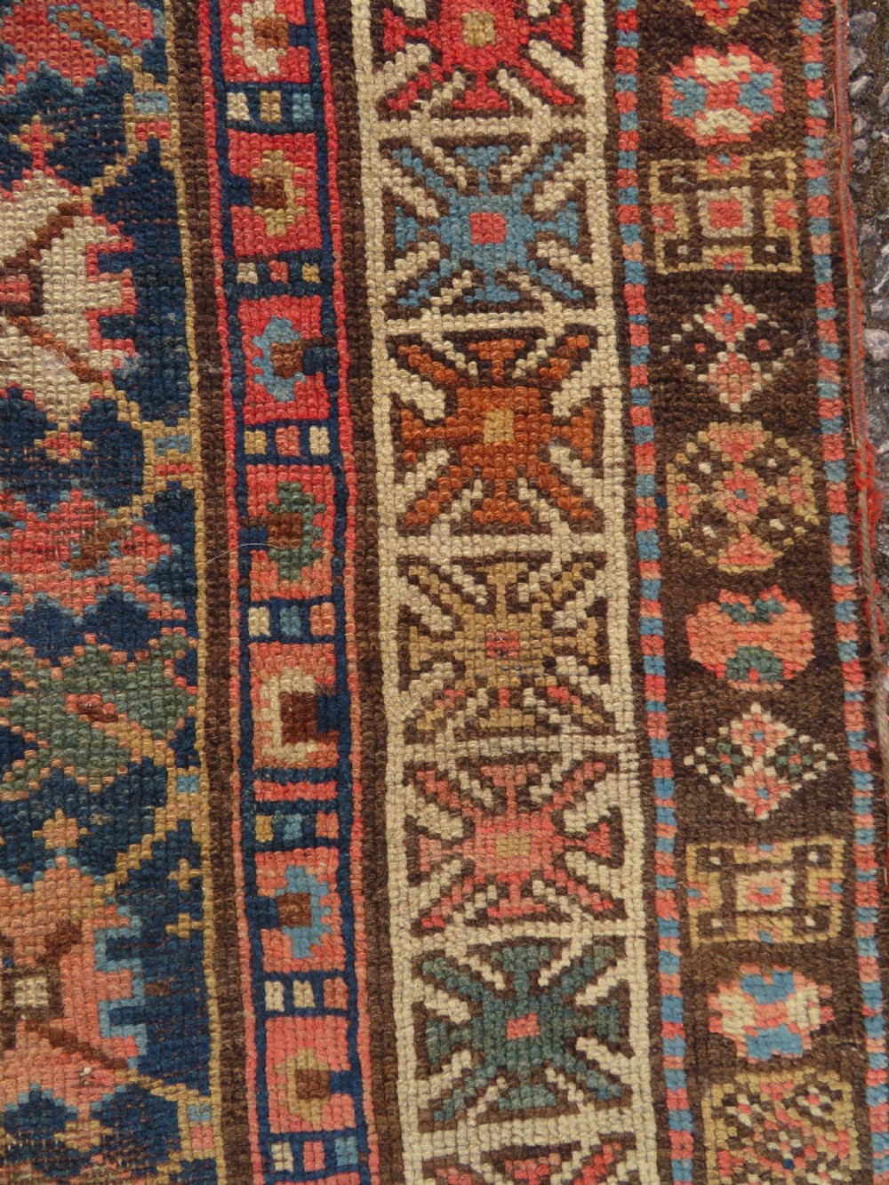 ANTIQUE CAUCASIAN SHIRVAN RUNNER LONG RUG. 430CM X 112CM. View XVII