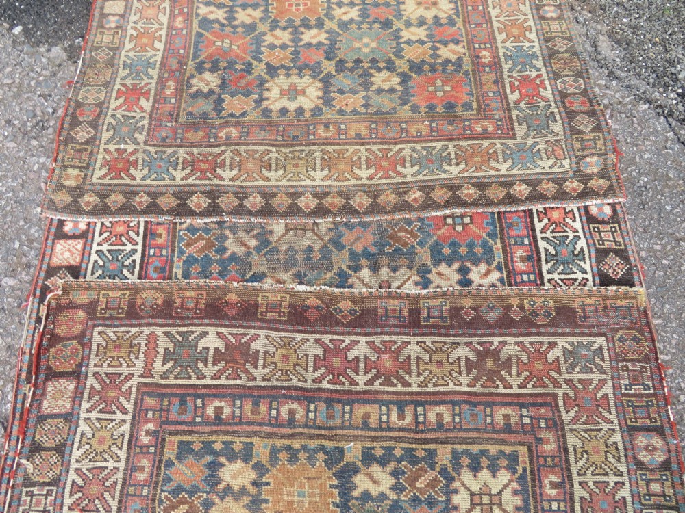 ANTIQUE CAUCASIAN SHIRVAN RUNNER LONG RUG. 430CM X 112CM. View XIX