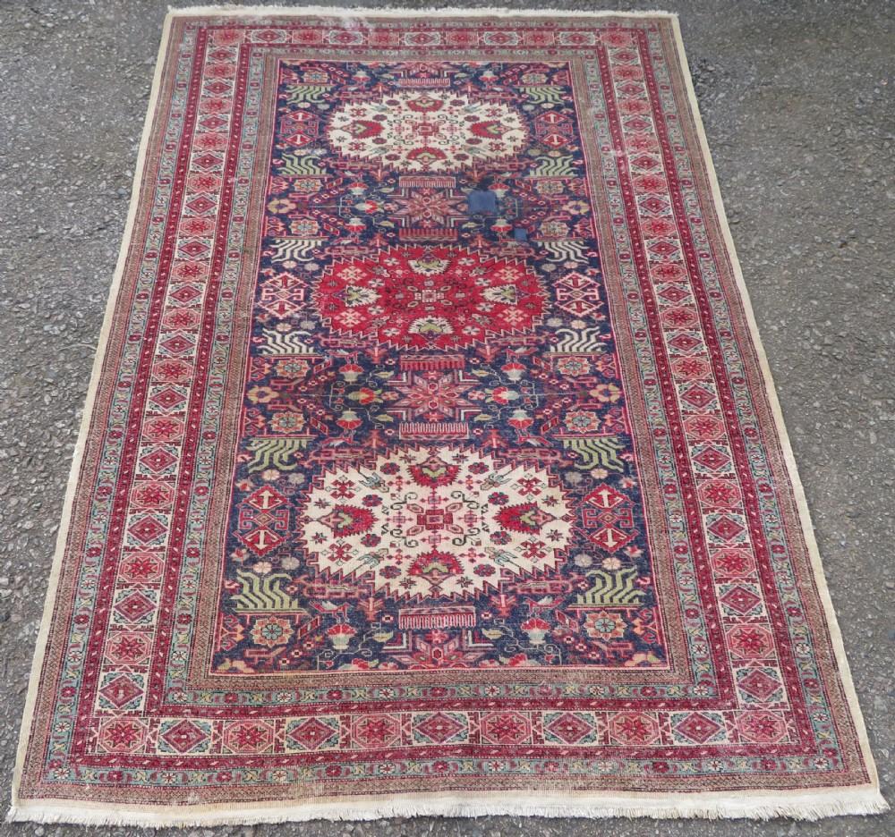 ANTIQUE INDIAN RUG. 199CM X 139CM. View XV
