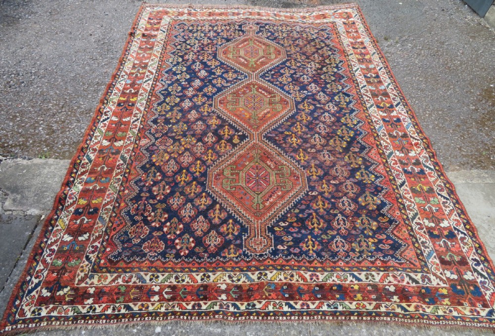 ANTIQUE QASHQAI KHAMSEH TRIBAL CARPET. SOUTH WEST PERSIA. 320CM X 220CM. View V