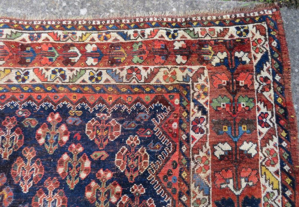 ANTIQUE QASHQAI KHAMSEH TRIBAL CARPET. SOUTH WEST PERSIA. 320CM X 220CM. View XII