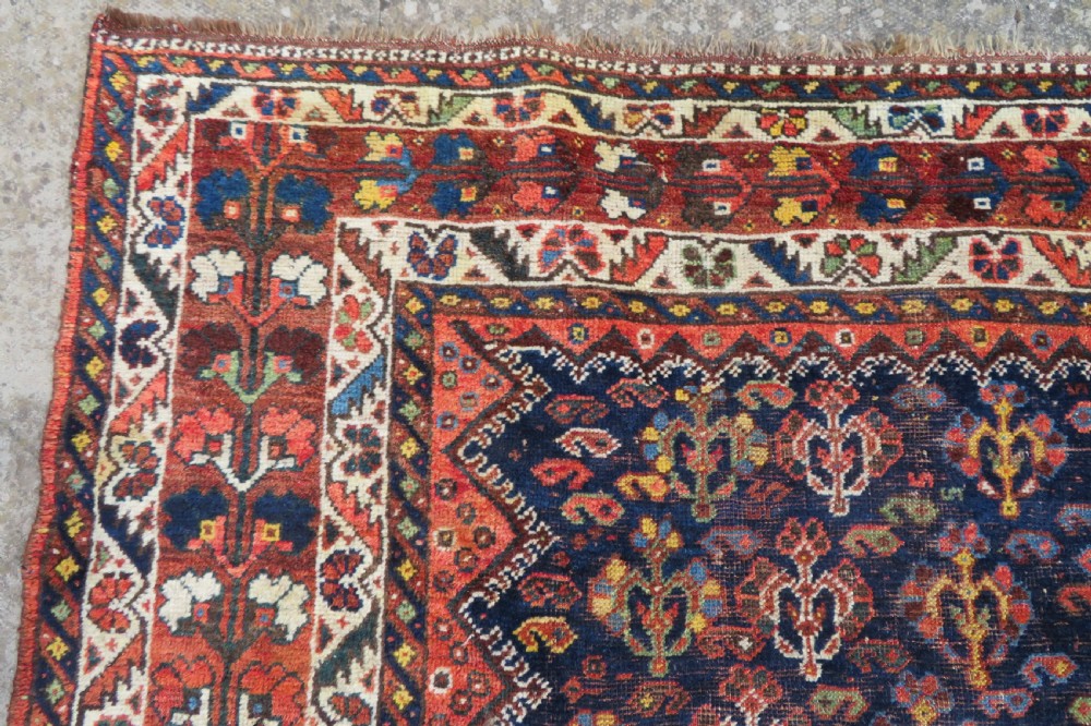 ANTIQUE QASHQAI KHAMSEH TRIBAL CARPET. SOUTH WEST PERSIA. 320CM X 220CM. View XIII