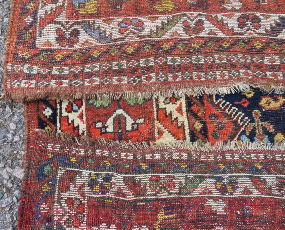 ANTIQUE QASHQAI KHAMSEH TRIBAL CARPET. SOUTH WEST PERSIA. 320CM X 220CM. View XXI