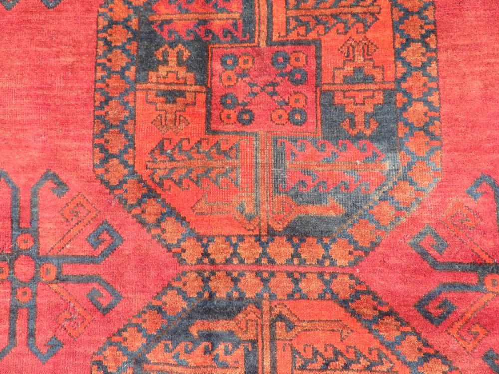LARGE ANTIQUE AFGHAN ERSARI MAIN CARPET. CIRCA 1880. 427CM X 319CM. View XXI