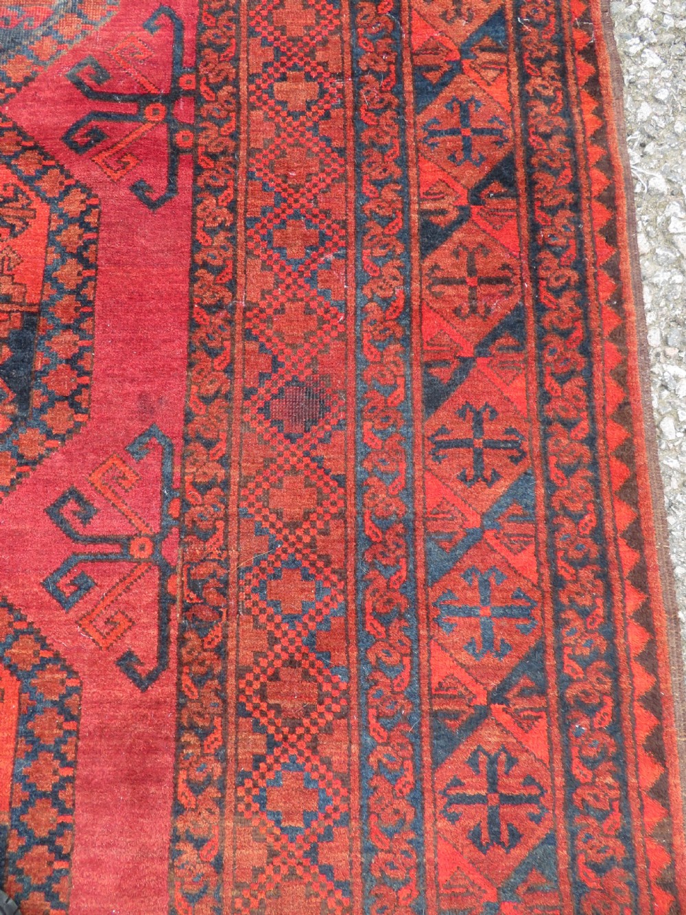 LARGE ANTIQUE AFGHAN ERSARI MAIN CARPET. CIRCA 1880. 427CM X 319CM. View XXII