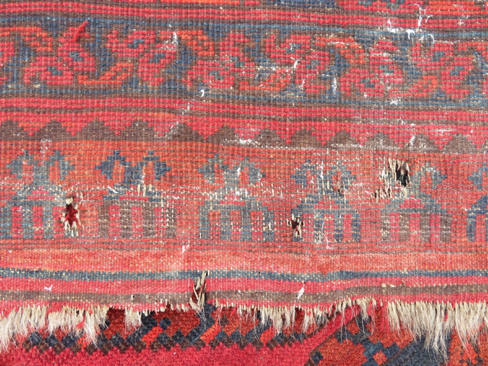LARGE ANTIQUE AFGHAN ERSARI MAIN CARPET. CIRCA 1880. 427CM X 319CM. View XXVII