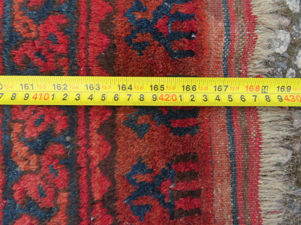 LARGE ANTIQUE AFGHAN ERSARI MAIN CARPET. CIRCA 1880. 427CM X 319CM. View XXX