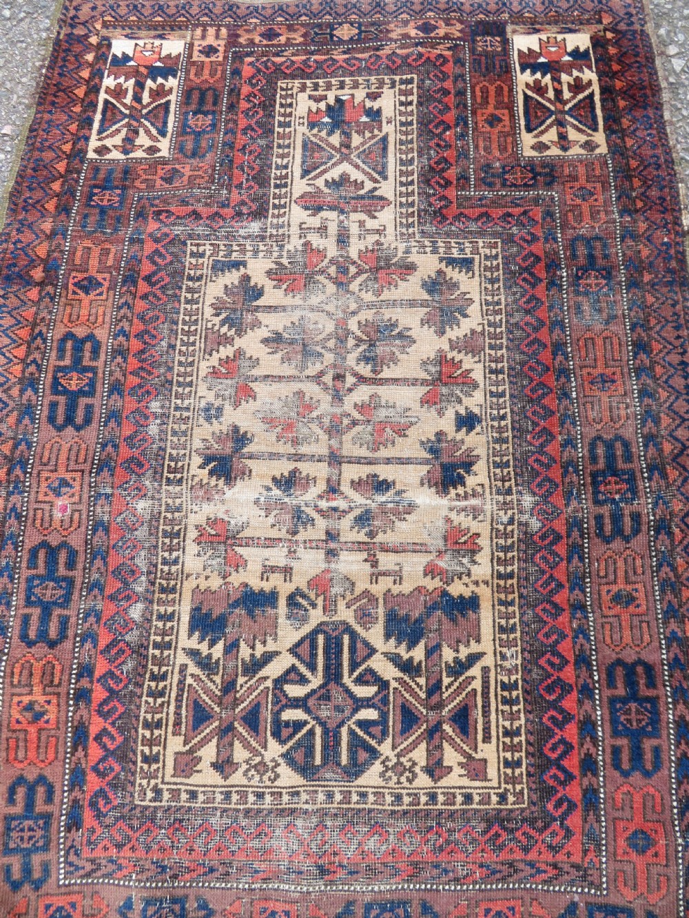 TWO BALUCH PRAYER RUGS. 138CM X 89CM. 106CM X 59CM. View II