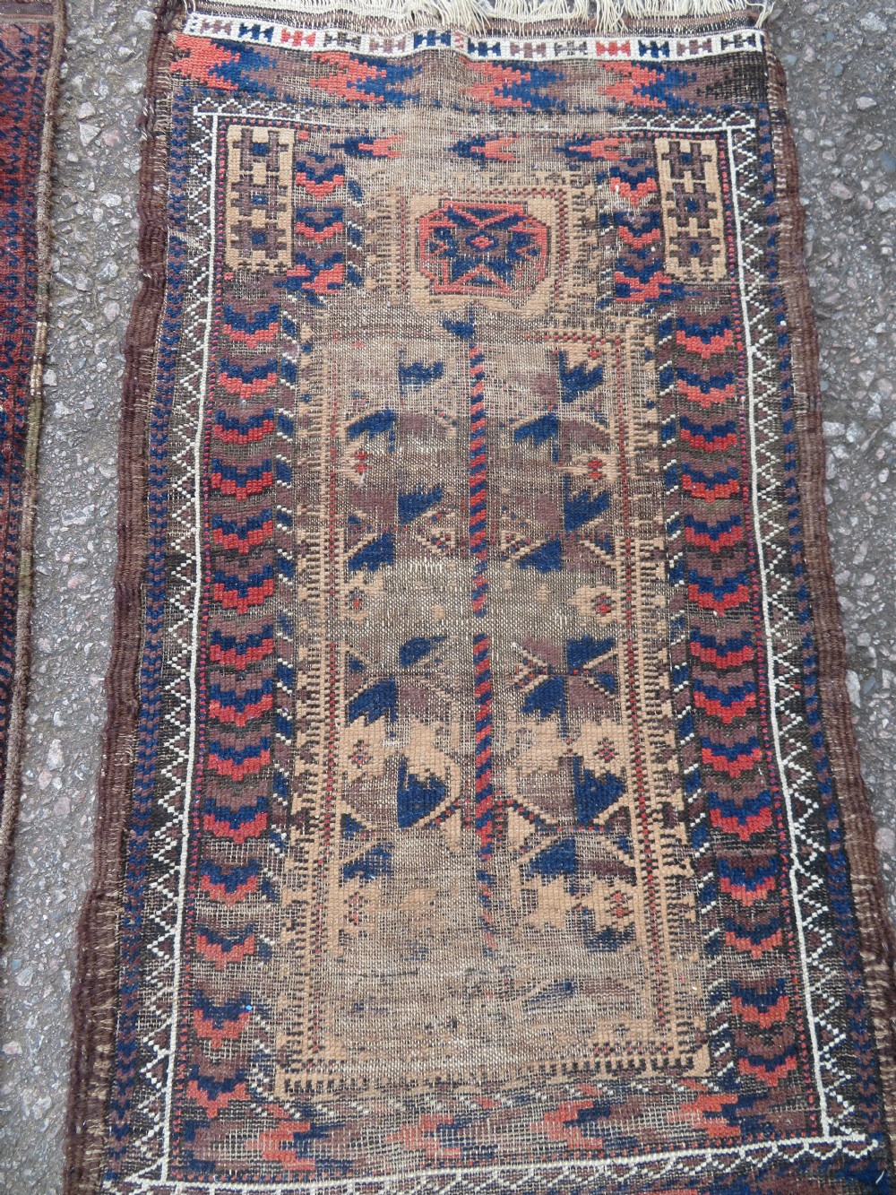 TWO BALUCH PRAYER RUGS. 138CM X 89CM. 106CM X 59CM. View III