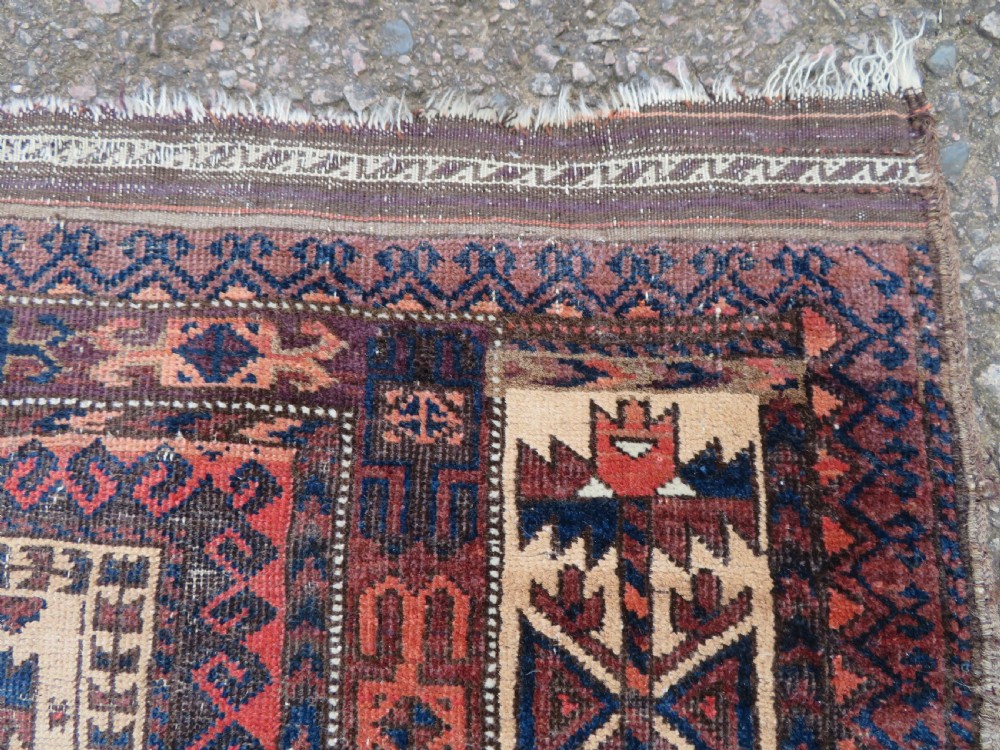 TWO BALUCH PRAYER RUGS. 138CM X 89CM. 106CM X 59CM. View V