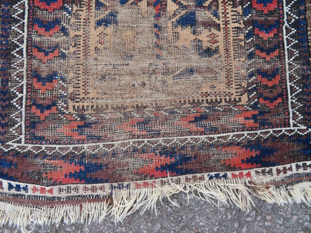 TWO BALUCH PRAYER RUGS. 138CM X 89CM. 106CM X 59CM. View IX