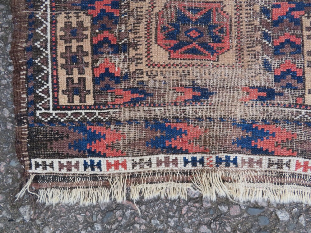 TWO BALUCH PRAYER RUGS. 138CM X 89CM. 106CM X 59CM. View XI
