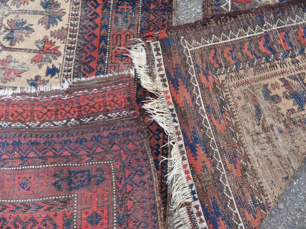 TWO BALUCH PRAYER RUGS. 138CM X 89CM. 106CM X 59CM. View XII