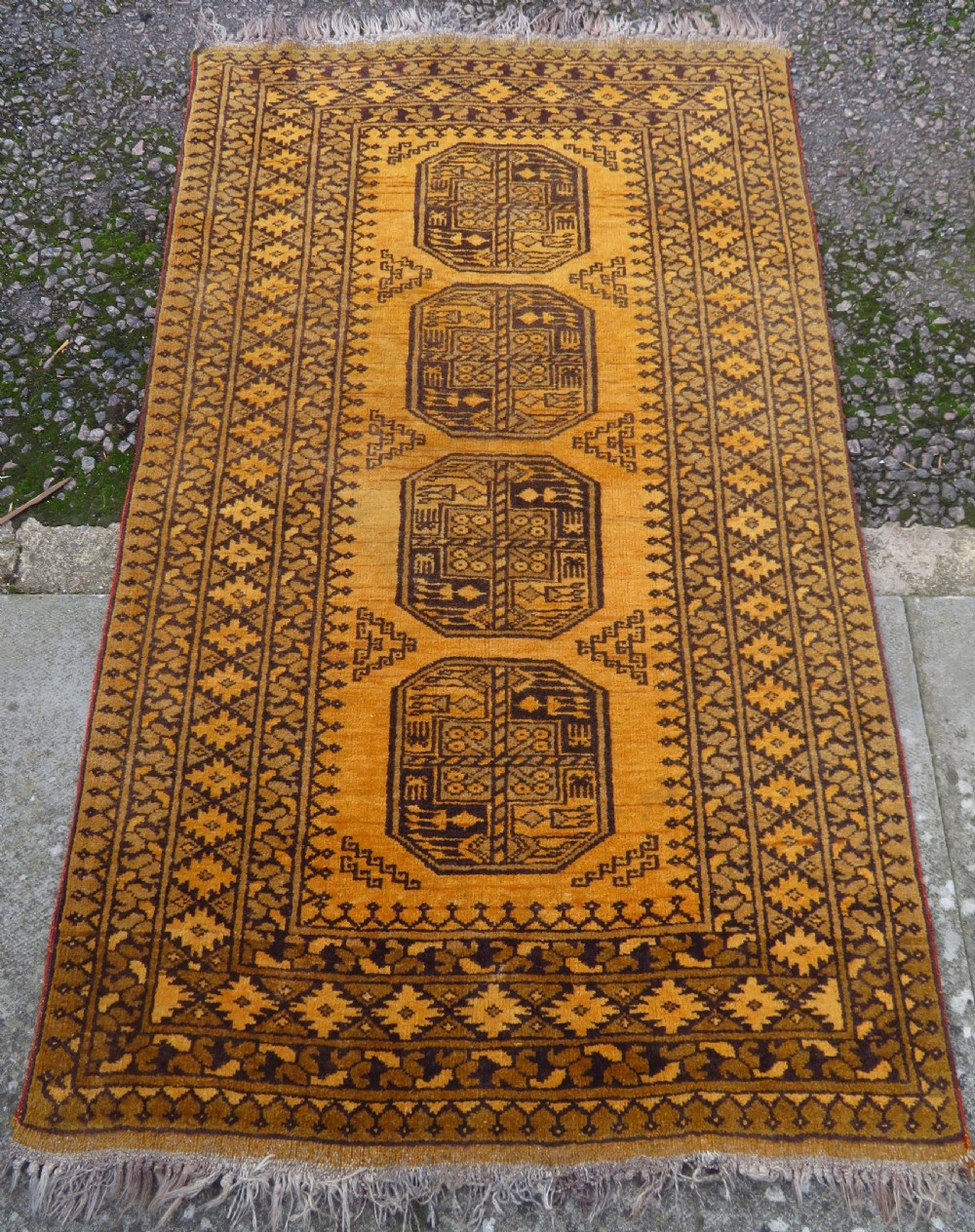 Old Gold Afghan Village Rug. North Afghanistan. 160cm X 98cm. View II