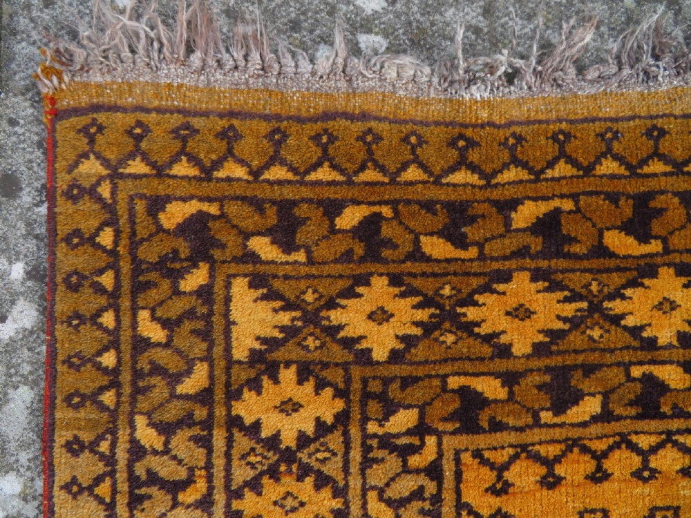 Old Gold Afghan Village Rug. North Afghanistan. 160cm X 98cm. View VI
